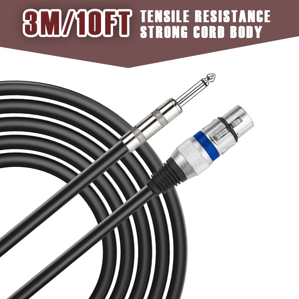 

NAOMI 6.35mm Jack to XLR Cable Male To Female Audio Cable 3M/10FT Cable Length For Microphones Amplifier