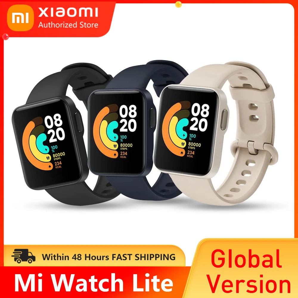 

Фитнес-трекер Xiaomi Mi Watch Lite глобальная версия, GPS, пульсометр, спортивный браслет 1,4 дюйма, Bluetooth 5,0, умные часы