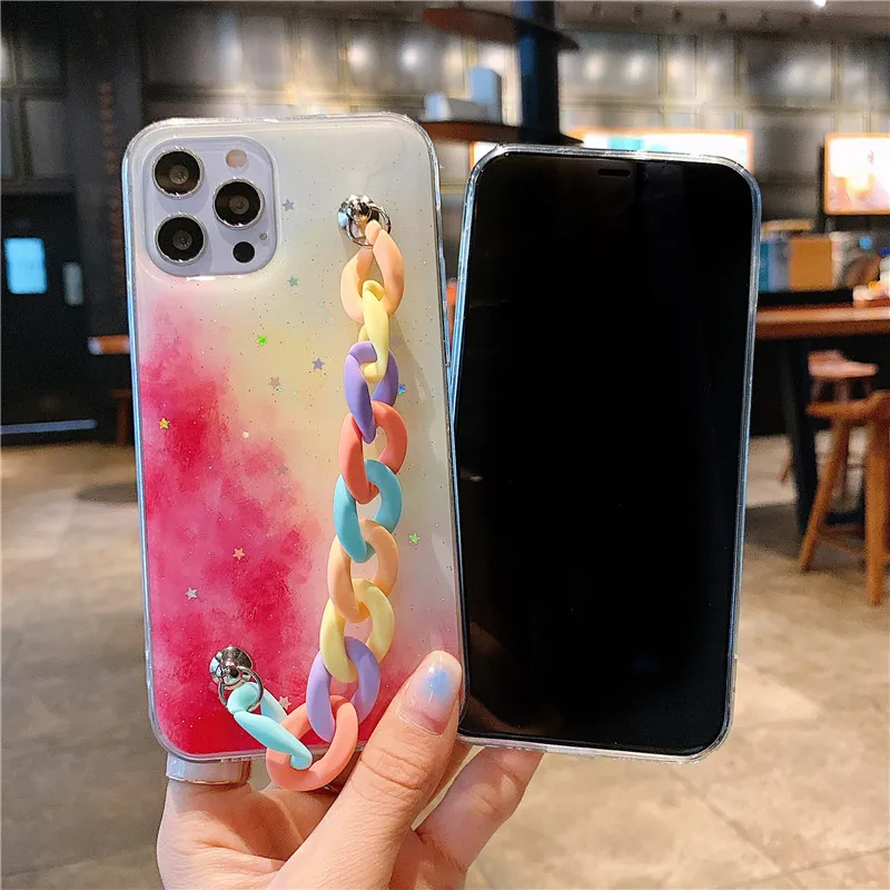 Цветные гладкие блестящие чехлы со звездами для iphone 11 чехол 12 pro max 6 7 Plus 8 plus XR xs X