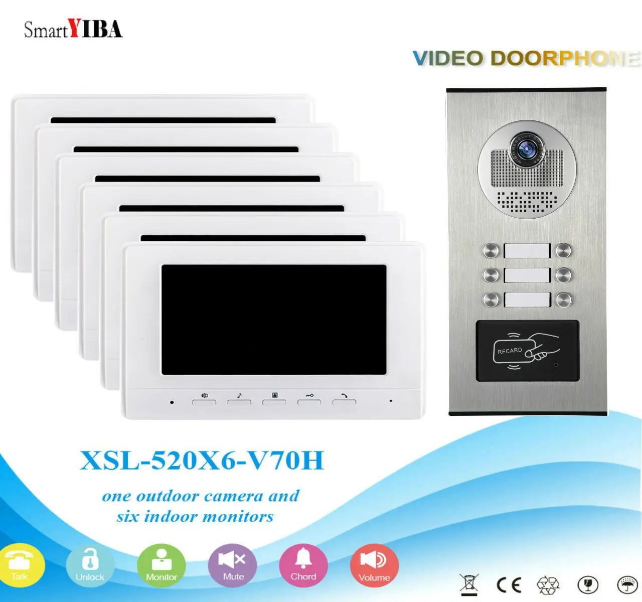 Проводной домофон с RFID управлением система видеодоступа для квартир 2 12 плоских