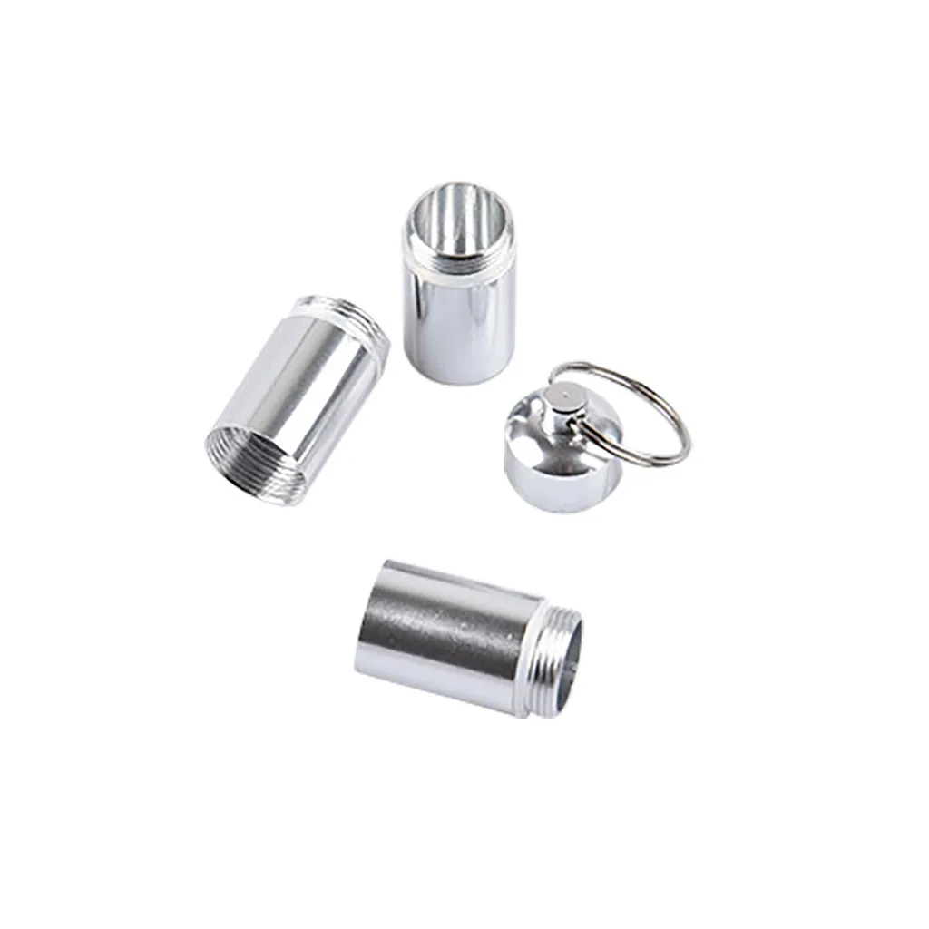 Портативный мини брелок для бутылки с таблетками алюминиевый контейнер