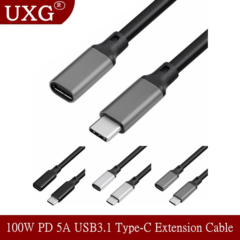

100 Вт PD 5A USB Type-C Удлинительный кабель 4K @ 60 Гц, Φ Gen 2 10 Гбит/с, Удлинительный шнур для VR Mac Nintendo Switch SAMSUNG Laptop 5m