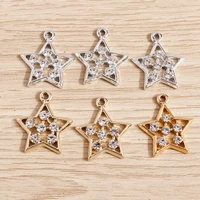 10pcs 1921mm crystal star charms for jewelry making gold silver color alloy charms pendants fit necklaces earrings bracelets
