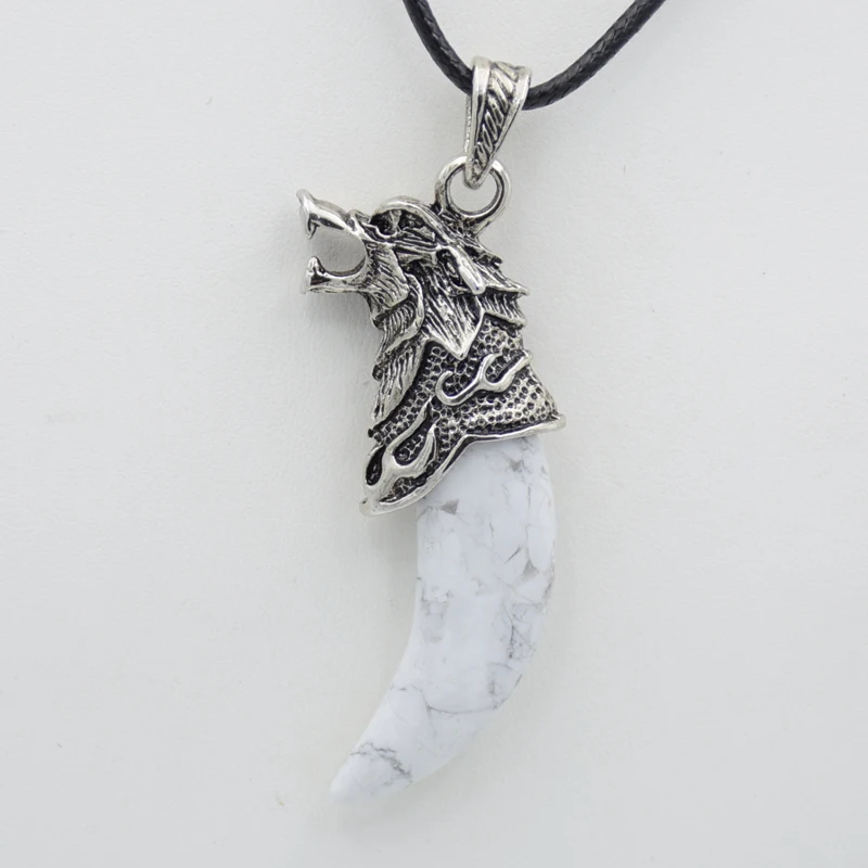 Винтаж зуб волка Форма Природный камень кварц Кристалл Опал авантюрин