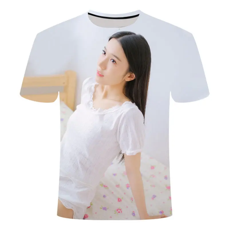 

2021 summer new pure beauty 3D digital printing men's round neck casual trend short sleeve T-shirt