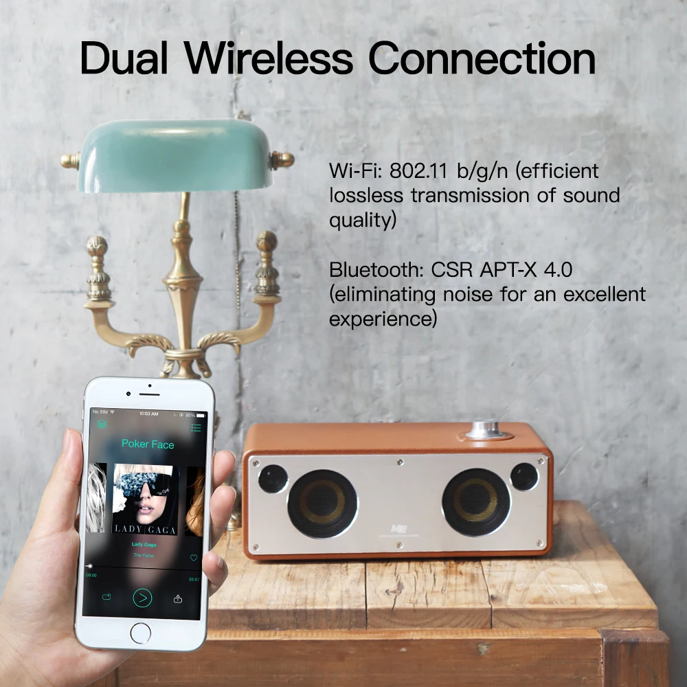 GGMM M3 WiFi/Bluetooth 4 0 Беспроводная колонка цифровая 3D Hi Fi с объемным звуком портативная