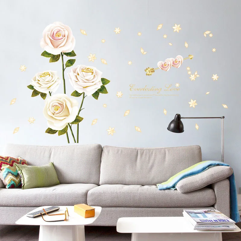 Чистая любовь белая Роза наклейки на стену Happy День Святого Валентина обои