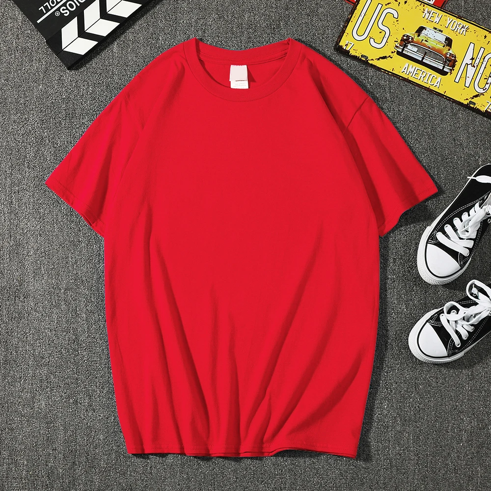 Мужская хлопковая футболка с коротким рукавом Повседневная Свободная