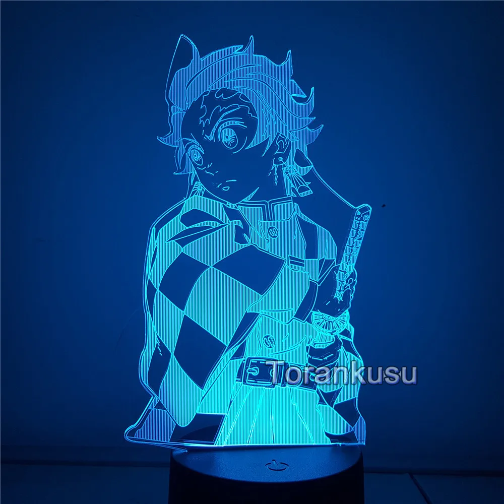Аниме Демон Истребительница Kimetsu без Yaiba фигурки 3D Цвет изменение светильник