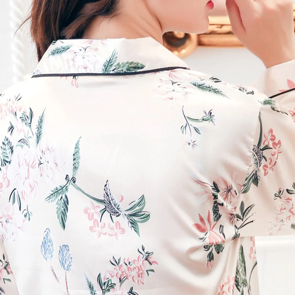 Осенний пижамный комплект из 2 предметов Женская хлопковая Домашняя одежда с