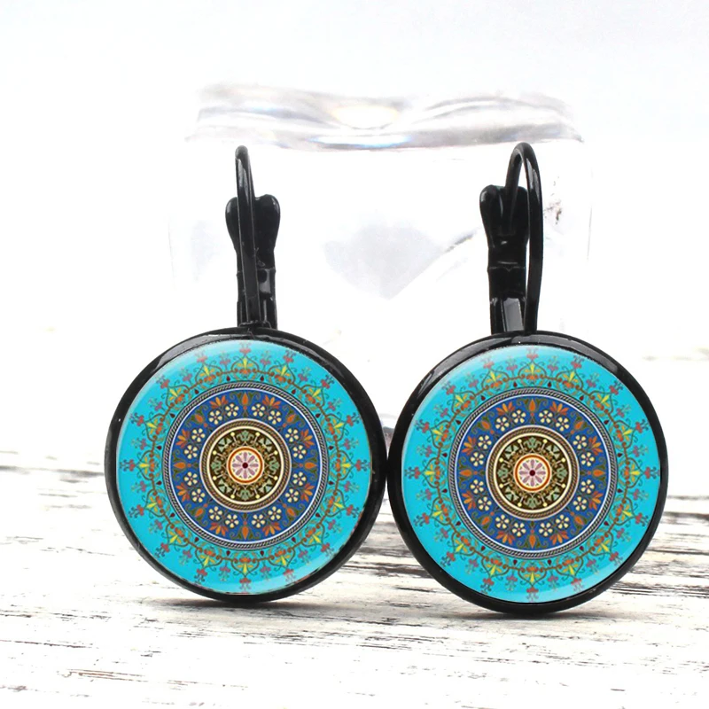 Серьги подвески в виде мандалы элегантные священные геометрические украшения