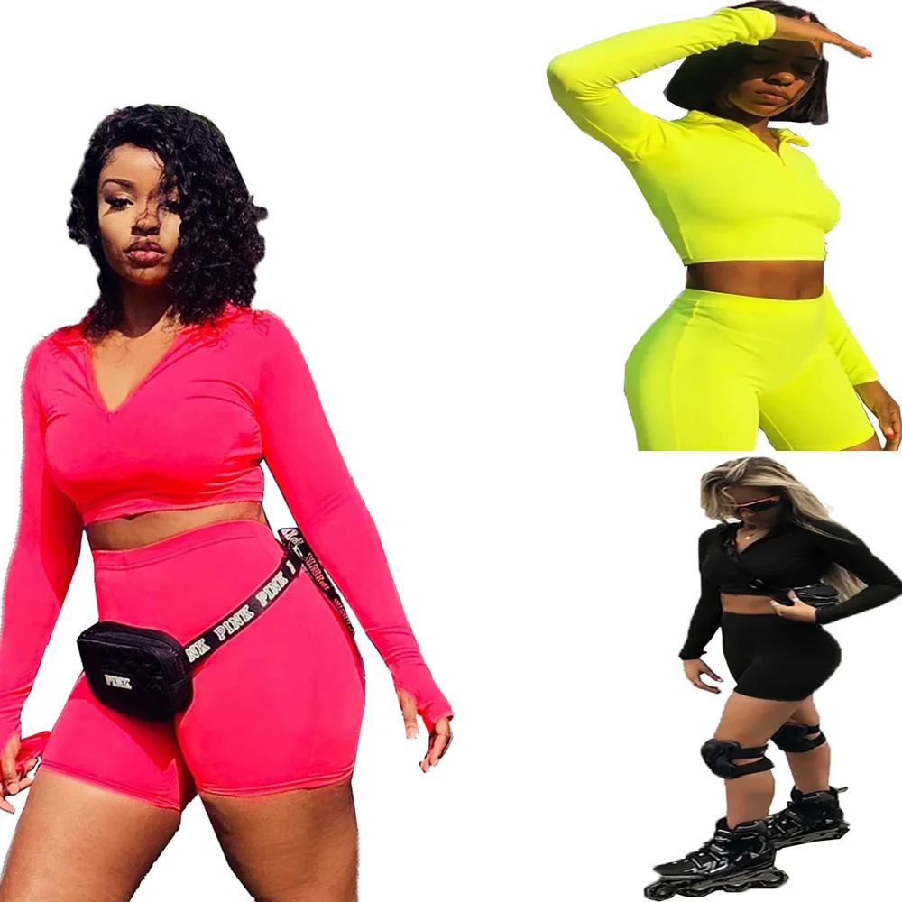 Новый модный сексуальный женский комплект с длинным рукавом однотонный