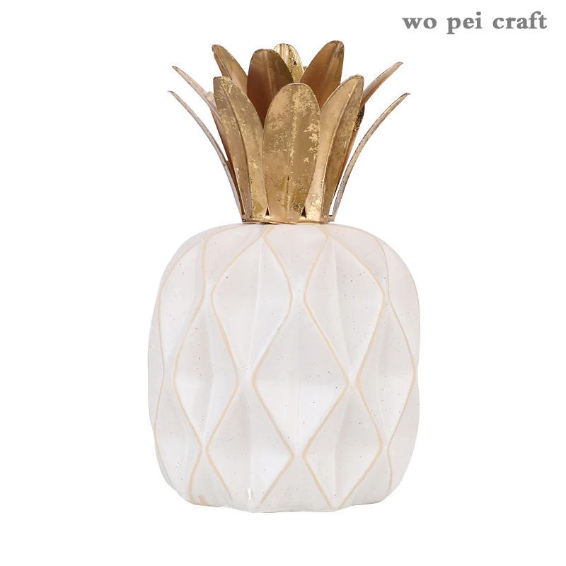 

Geometric Decor Fruit Statue Ornaments White Pineapple Ceramic Figurines Desk Adornment Simple Crafts Home Decoration Modern