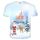 Забавные футболки, мужские футболки на Рождество, Повседневная футболка с Санта-Клаусом, футболка с 3D-принтом снеговика, праздничная Футболка с принтом и коротким рукавом