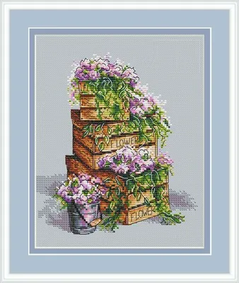 

Цветы глицинии на весну, вышивка крестиком, Экологичная хлопковая нить, вышивка, украшение для дома, подвесная картина, подарок