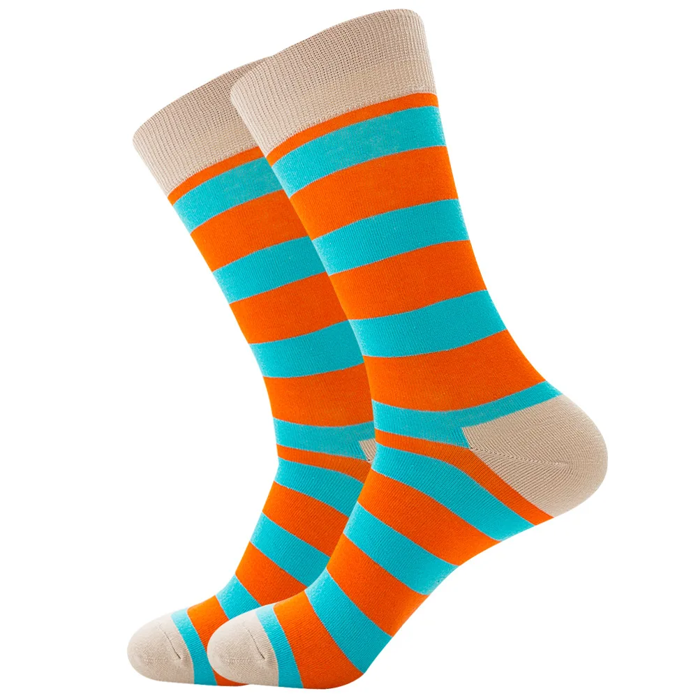 

New popular women's socks fashion rainbow striped soxs pile of socks in the tube casual cotton socks ladies soft gifts for men