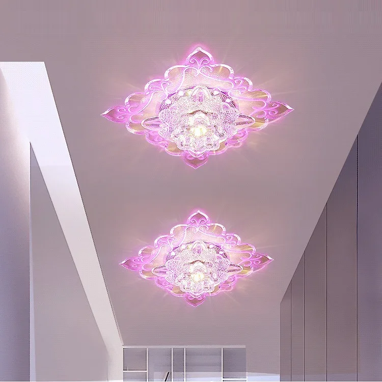 Современный квадратный светодиодный налобный фонарь, встроенный хрустальный светильник для коридора, прихожей, освещение для интерьера от AliExpress WW