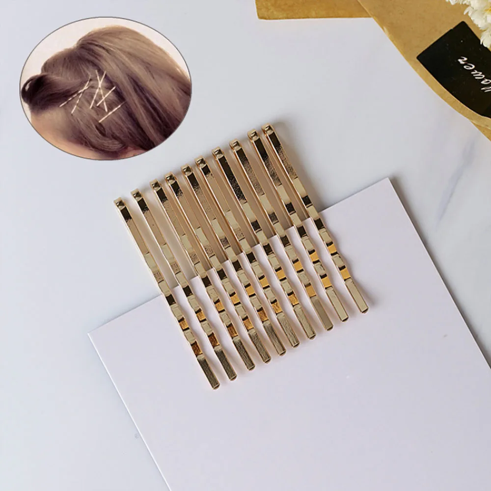 Женские заколки для волос золотые металлические волнистые вьющиеся невидимки