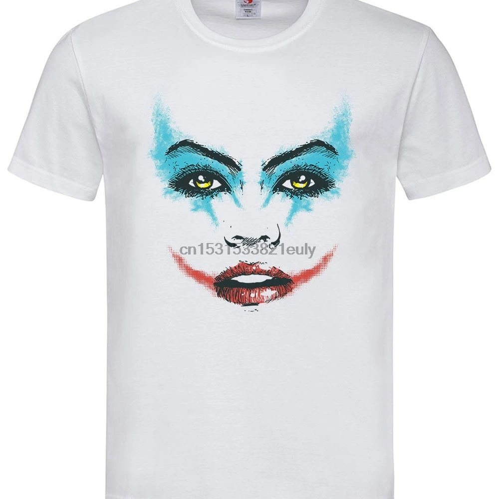 Мужская и Женская белая футболка с принтом Джокера |