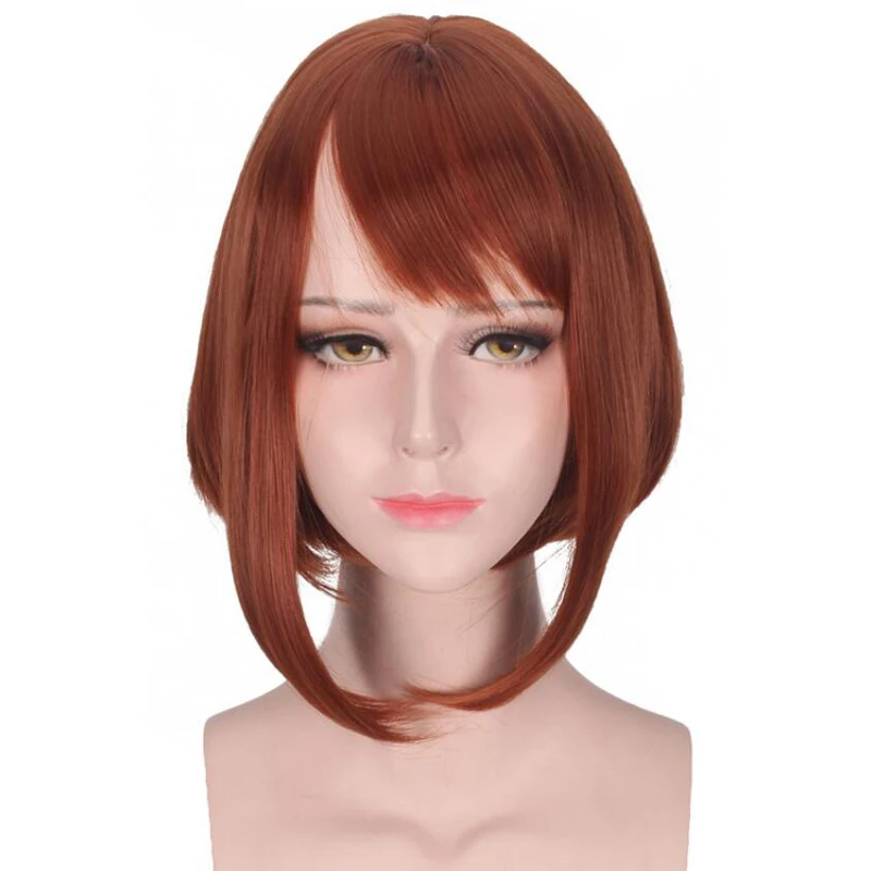 Аниме My Hero Academy очако урарака груша peluca corta de Anime Cosplay gorra gratis костюм на Хэллоуин -
