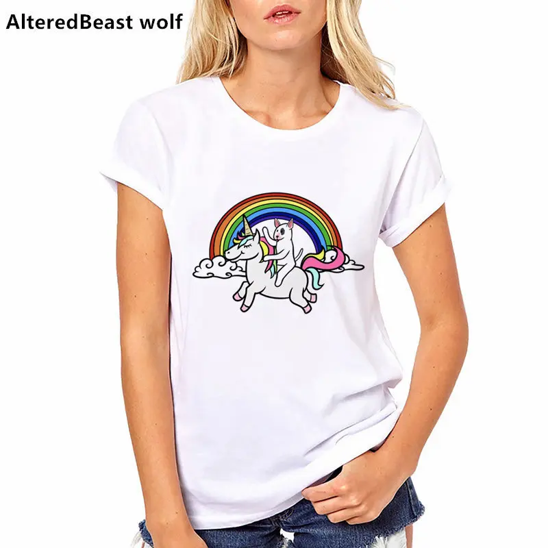 Летняя женская футболка I love my BULL TERRIER в стиле хип хоп с рисунком бульдога мини