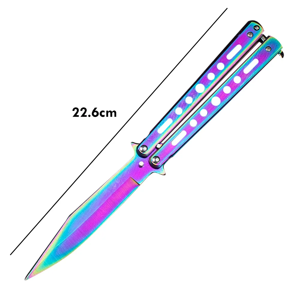 

Butterfly Knife Multifunction Foldable Training Butterfly Knife Dull Gaming Tool No Edge Training Knife 440C Stainless Steel