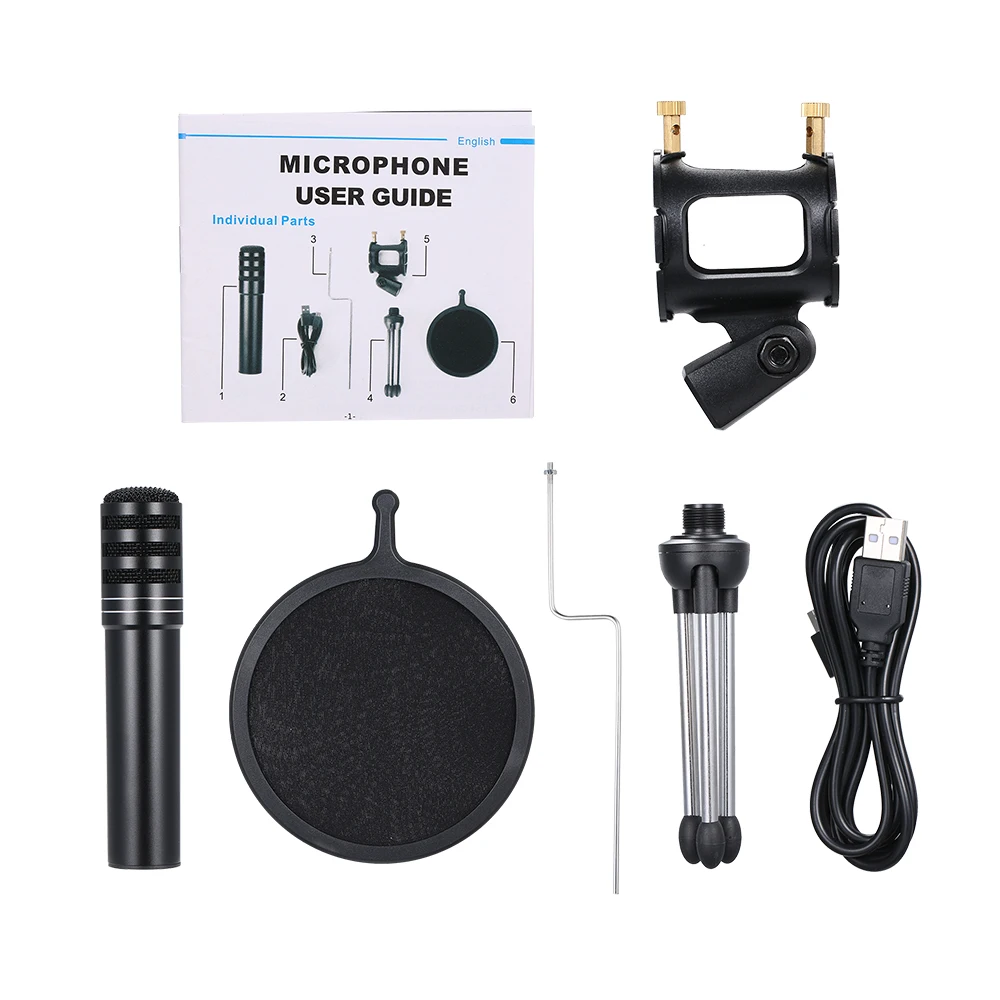 Профессиональный микрофон USB Plug & Play PC конденсаторный нет необходимости для