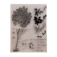 1pc tree leaf transparent clear silicone stamp seal diy scrapbooking rubber hand account photo album diary decorate reusable t13