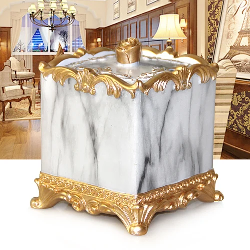 European Style Emboss Resin Toothpick Box Cotton Swab Box Home Desktop Toothpick and Cotton Swab Storage Supplies - Цвет: Q