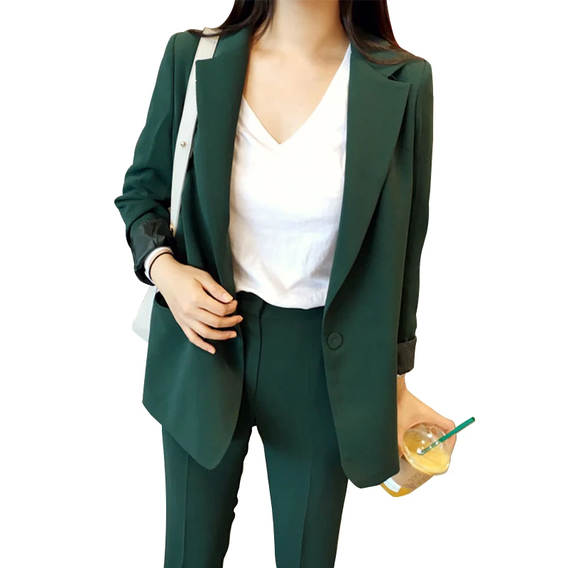 

Sale New Pant Suits For Women Long Sleeve Elegant Blazer Set Women Casual Two Piece Set Lady Office Fashion Business Suits