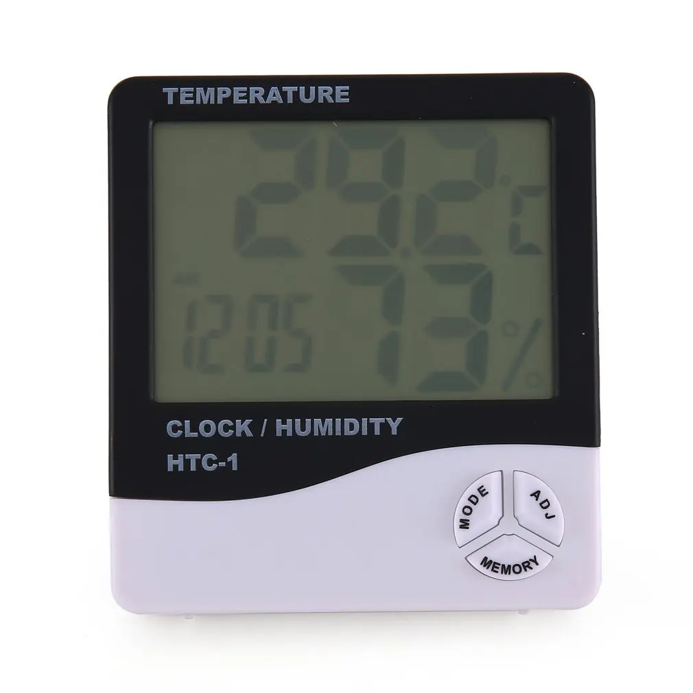 high accuracy htc 1 thermohygrometer single temperature large screen household electronic thermohygrometer with alarm clock free global shipping