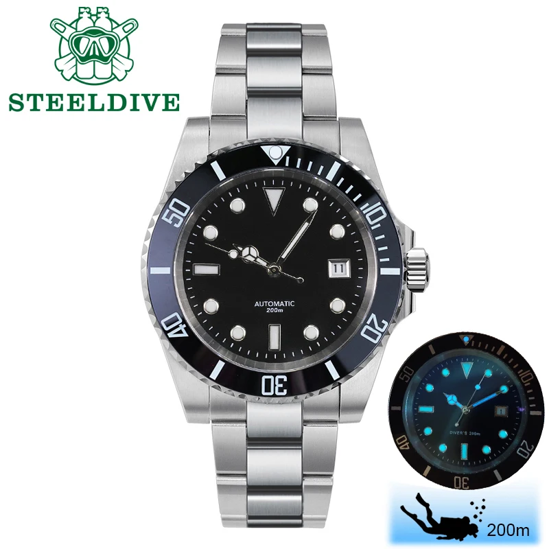 Мужские кварцевые часы STEEL DIVE 1987 японские 2115 мужские s для дайверов C3 светящиеся