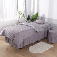 4pcs beauty salon bedding sets massage spa tuina bed cover linens sabanas bedskirt stoolcover pillowcase duvet cover set