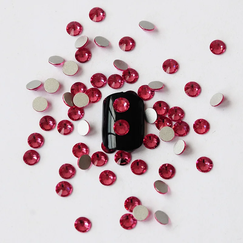 Стразы розового цвета украшения для дизайна ногтей без горячей фиксации