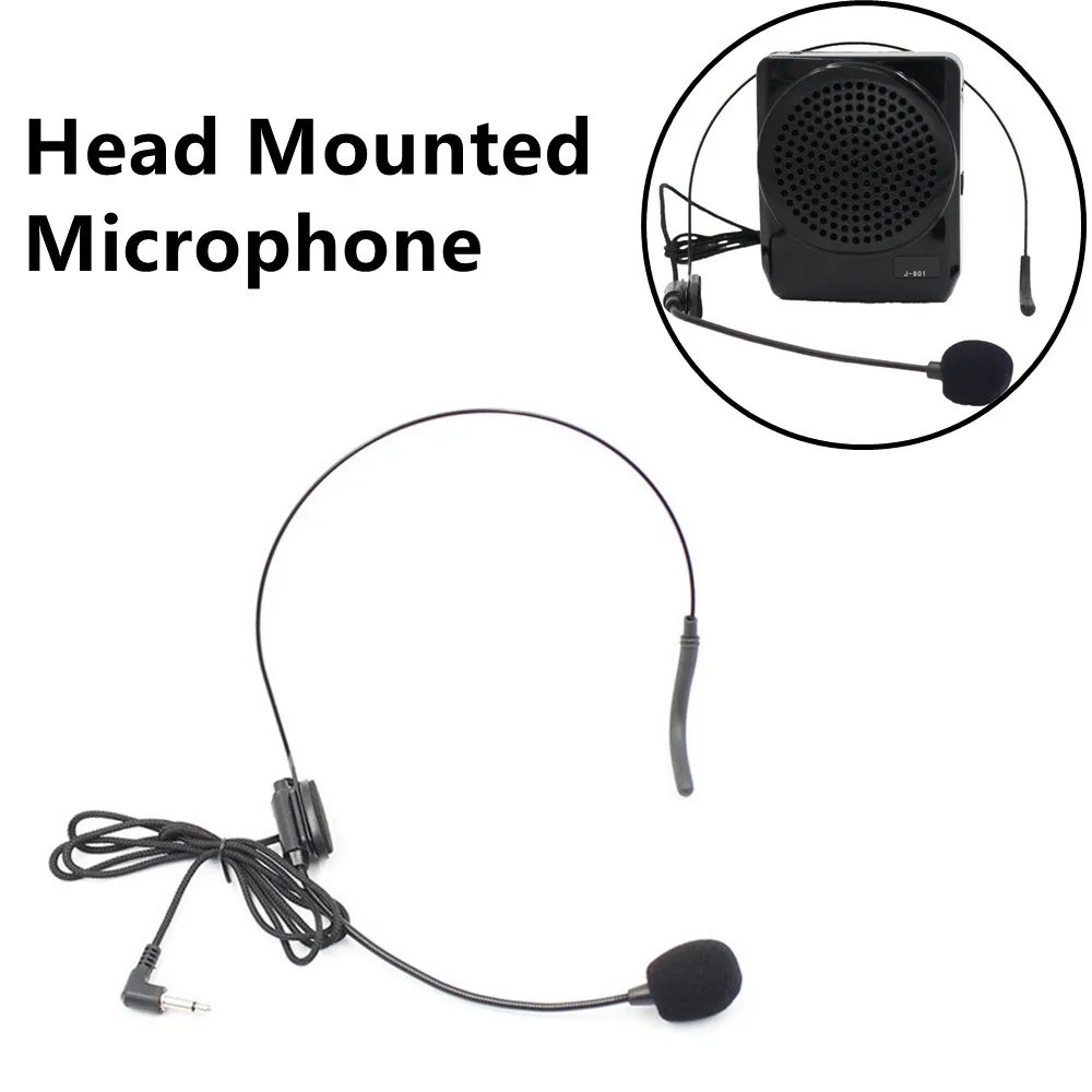 

Head Mounted Microphone 3.5mm Black Uni-diectivity Wired Headset Mic Comfortable Condenser Microphone For Teacher Guide Speech