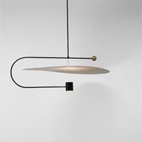 Modern Minimalist Black Iron Paint Acrylic Pendant Lamp Nordic Living room Bedroom Decoration LED Lighting Gold Hanging Fixture