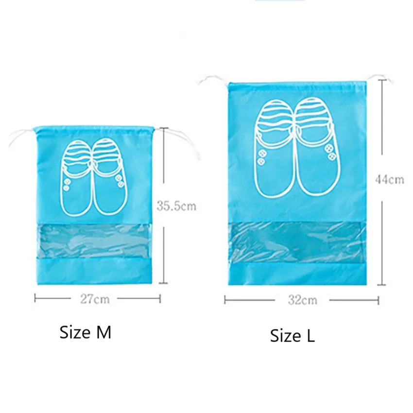 

10 pcs/pack Portable Travel Shoe Bags Dust-proof Storage Bags Non-Woven Drawstring Shoes Storage Bags Transparent For Men Women