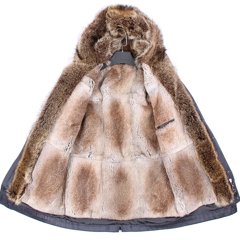 LaVelache 2022 Winter Fur Parka Men Coat Long Real Rex Rabbit Fur Liner Detachabl Jacket Luxury Outerwear Streetwear Brand