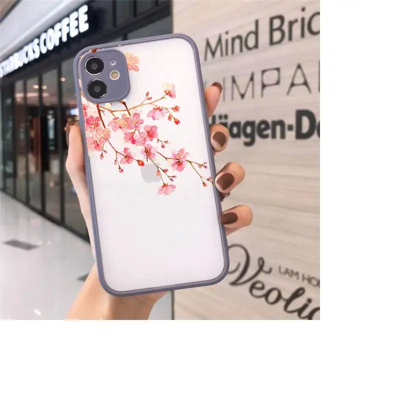

Cherry blossoms Phone Cases matte transparent For iphone 7 8 11 12 plus mini x xs xr pro max cover