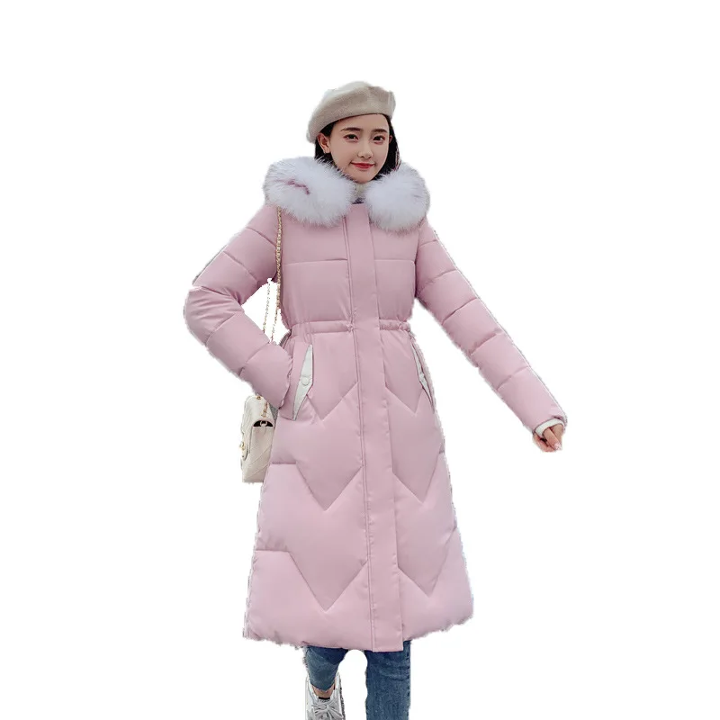 Толстая хлопковая Повседневная Длинная парка с капюшоном и карманами для женщин