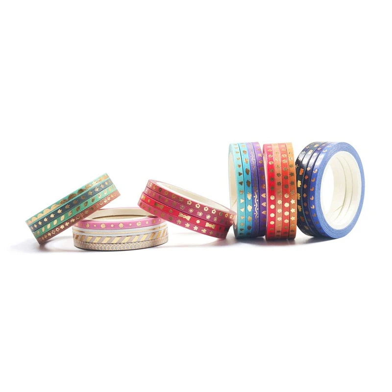 

24 Rolls Tape Set & 5 Pcs Gold Washi Tapel Chinese Style Masking Tape