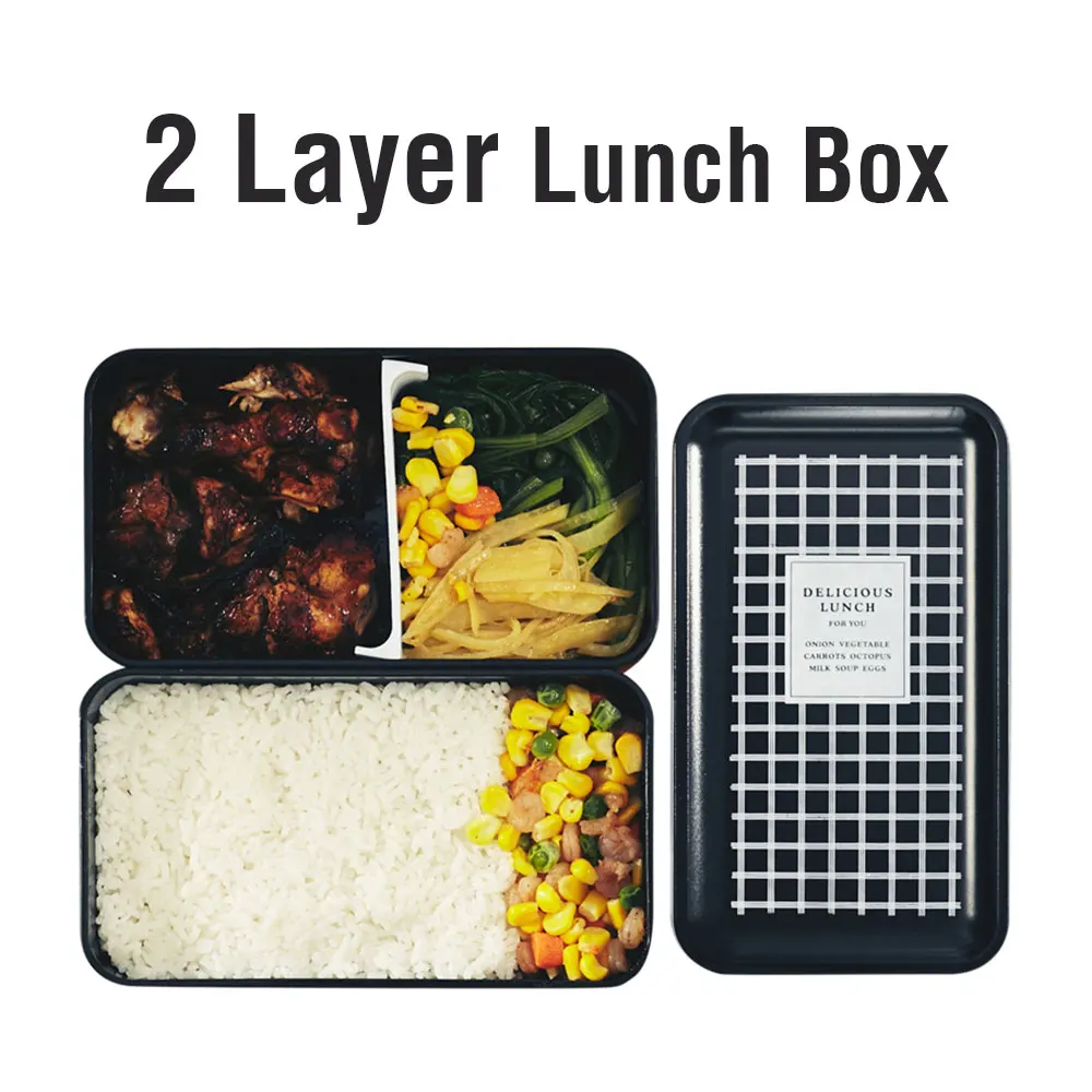 Bento Box Черный контейнер для еды Ланч бокс пластиковый в скандинавском стиле