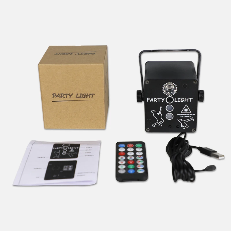 Mini DJ Disco 4 Holes RGB Laser Light Projector USB Rechargeable LED Stage Lighting Effect Party Holiday Wedding Christmas Lamp | Лампы и
