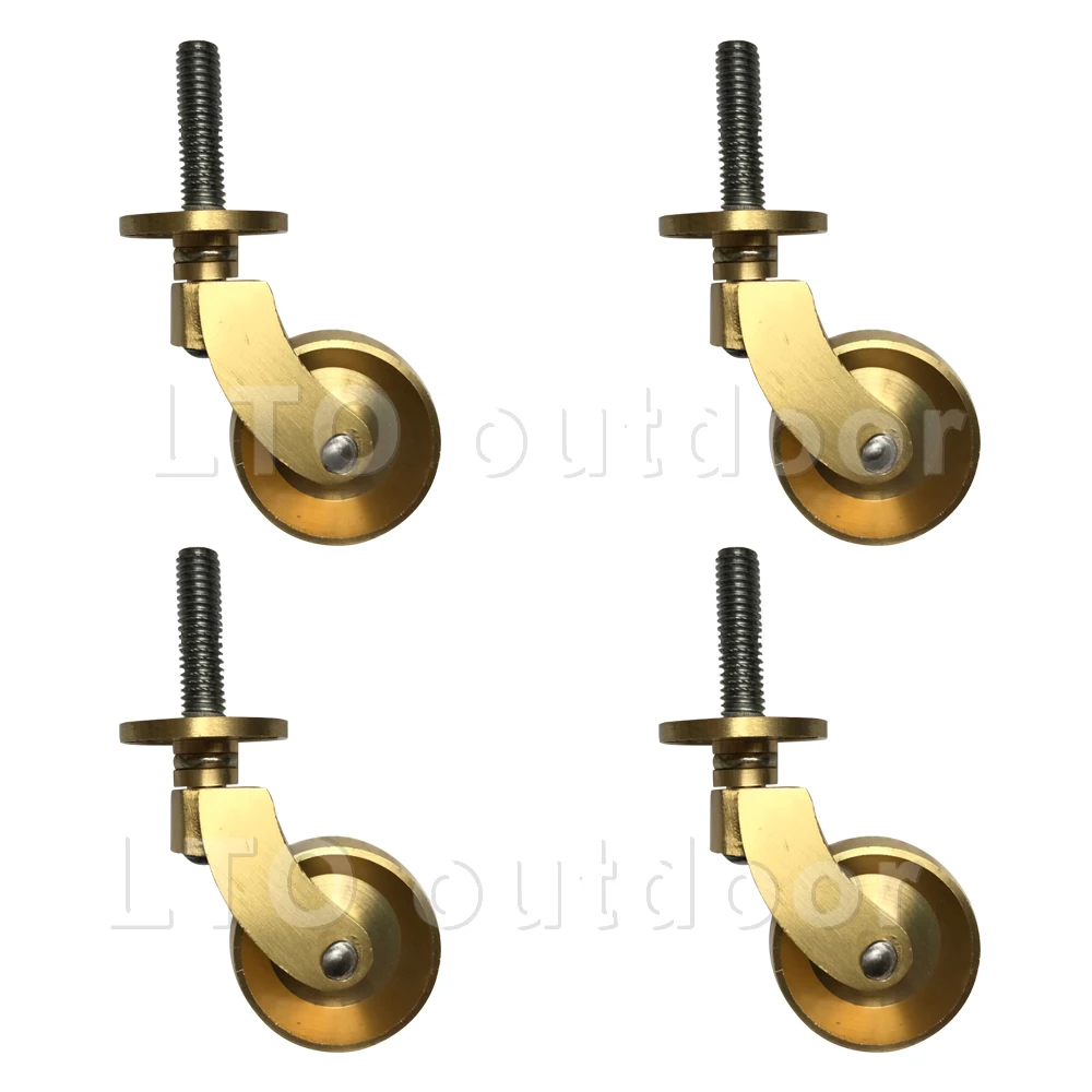 

1/4PCS Antique Casters Wheels Vintage Brass Wheels, M8 Screw Mounting for Office Chairs Sofa Table Cabinet Furniture with Screws