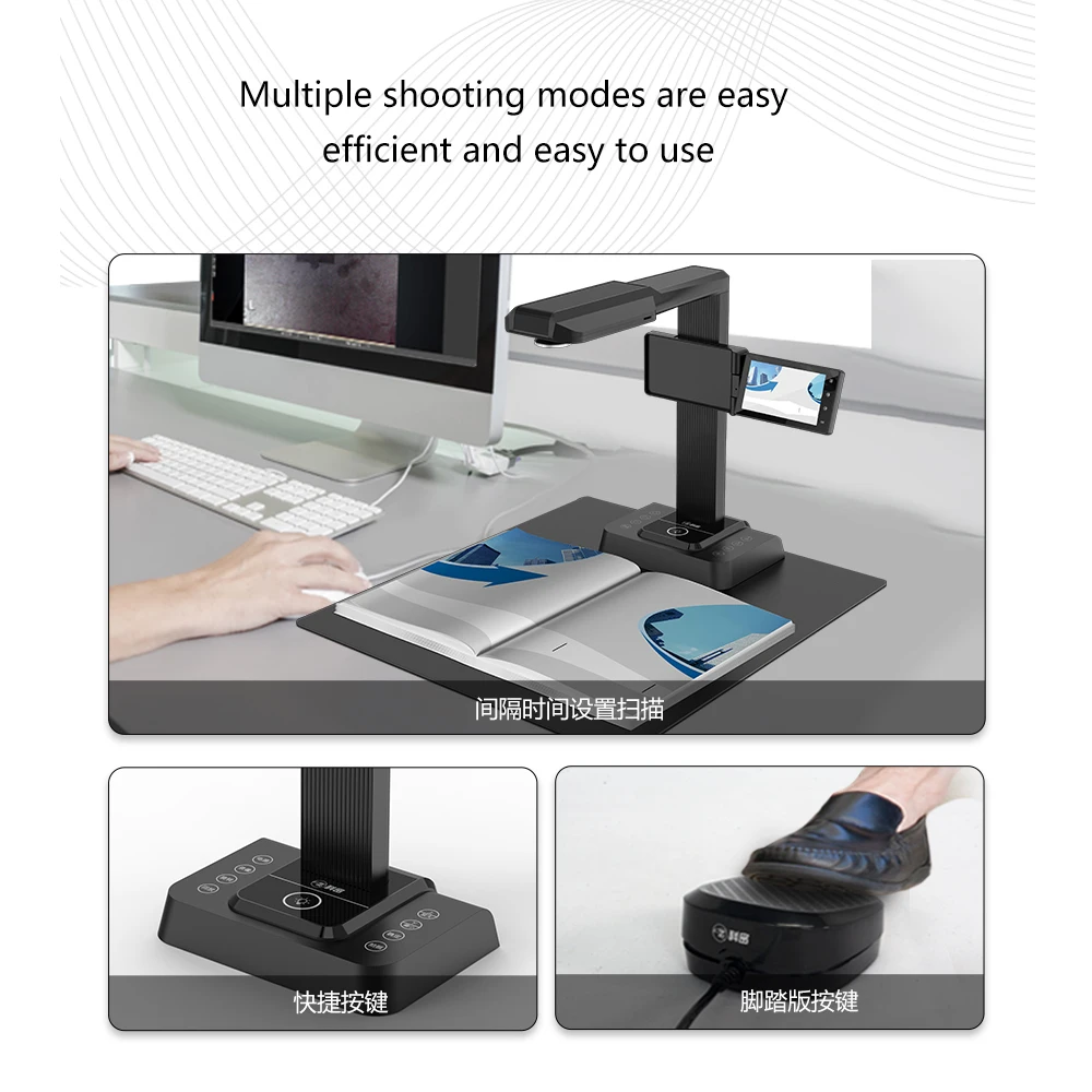 Портативный сканер для книг 25 мегапикселей высокое разрешение максимальный