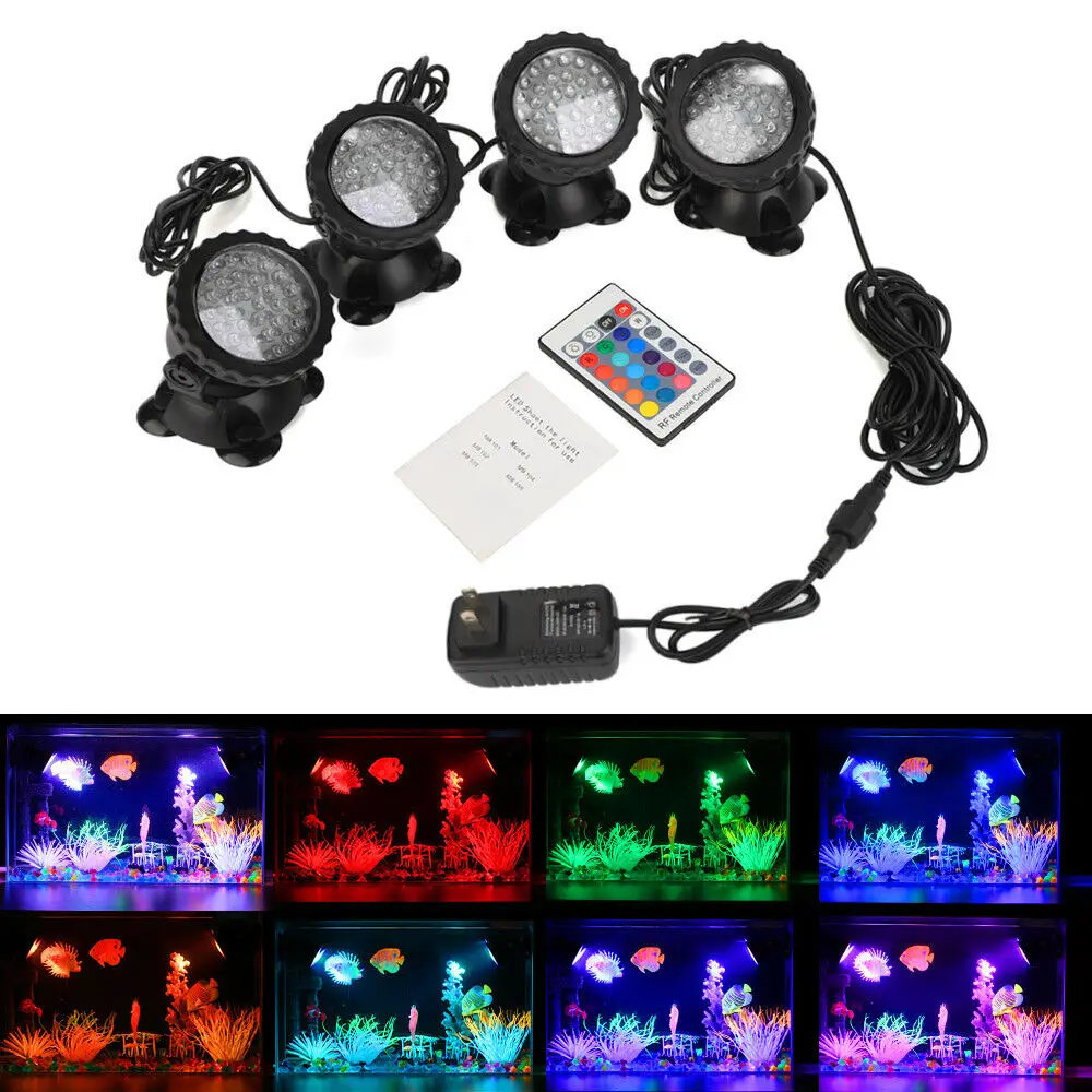 4 шт. состоящий из адаптера с европейской вилкой светодиодный подводный