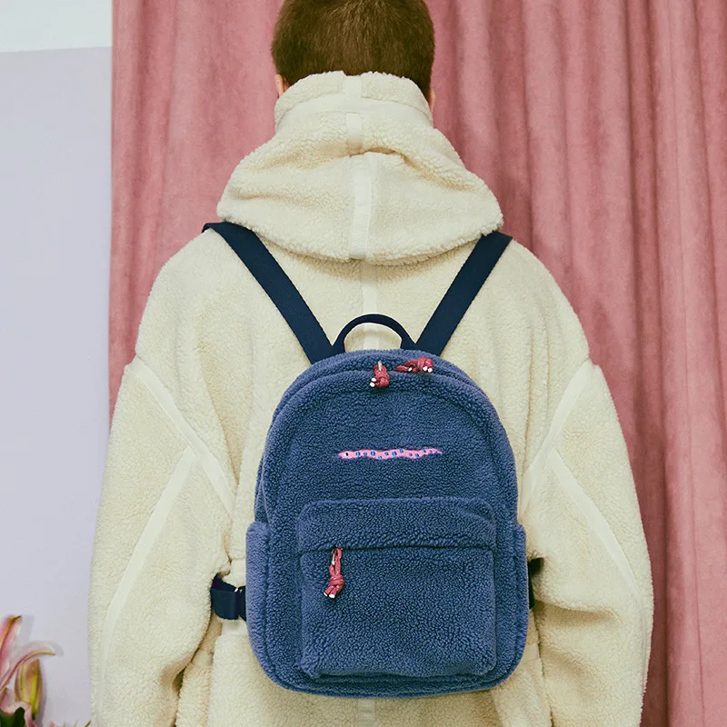 Мини-рюкзак YIZI оригинального дизайна с модным вышивкой из мягкого флиса, осенне-зимняя новинка, подходит для девочек-подростков.