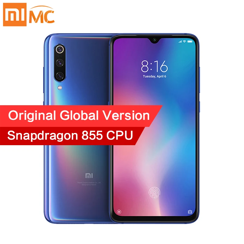 Оригинальная глобальная версия Xiaomi Mi 9 6 ГБ 128 Snapdragon 855 48MP AI тройная камера смартфон