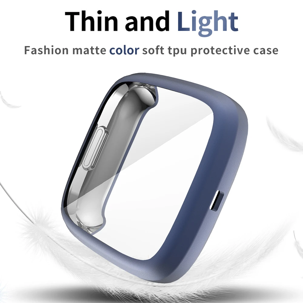Flexible Scratch-resistant Matte Tpu Cover for Fitbit Versa 3 2 Sense Smart Watch Case Screen Protector Shell Thin Bumper