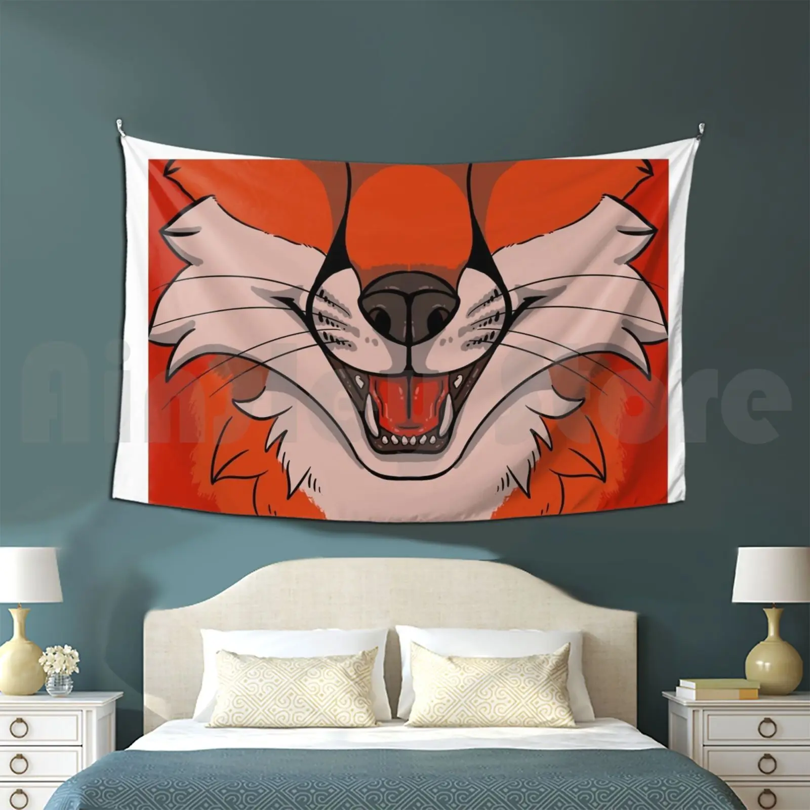 Лисий Мау гобелен на заказ пушистый мех костюм намордник |